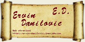 Ervin Danilović vizit kartica